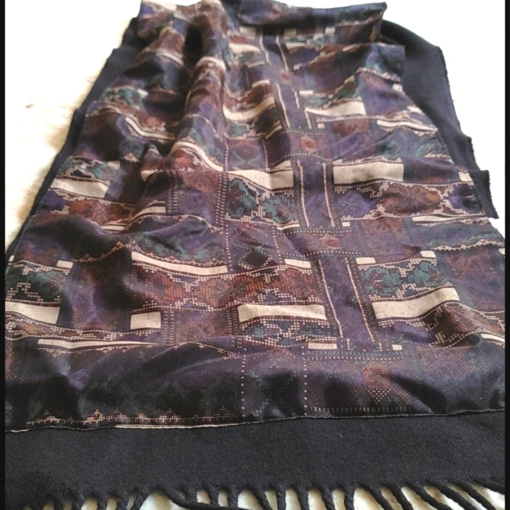 Vintage Italian Wool & Silk Winter Scarf